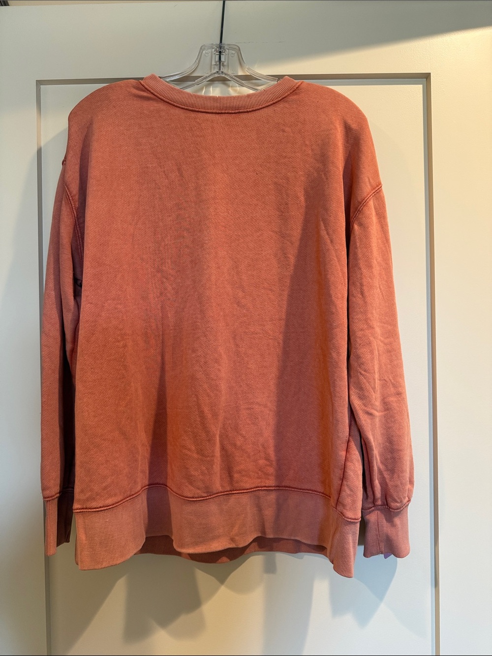 Colsie overdyed oversized distressed sweatshirt in coral